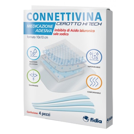 Fidia Farmaceutici Cerotto Connettivina Hitech 10 X 10 Cm 4 Pezzi Fidia Farmaceutici Cerotto Connettivina Hitech 10 X 10 Cm 4 Pezzi
