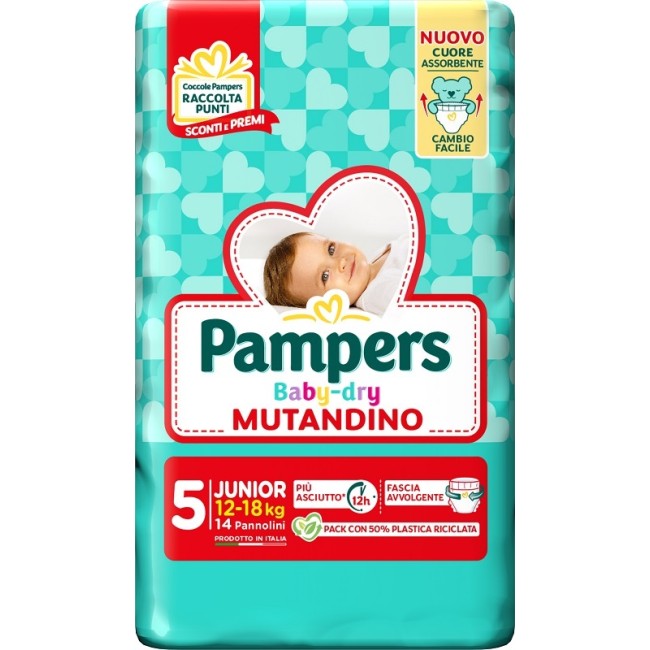 Fater Pampers Baby Dry Pannolino Mutandina Junior Small Pack 14 Pezzi Fater Pampers Baby Dry Pannolino Mutandina Junior Small Pack 14 Pezzi
