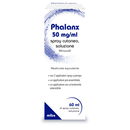 Mibe Pharma Phalanx 50 Mg/ml Spray Cutaneo, Soluzione Minoxidilmedicinale Equivalente Mibe Pharma Phalanx 50 Mg/ml Spray Cutaneo, Soluzione Minoxidilmedicinale Equivalente