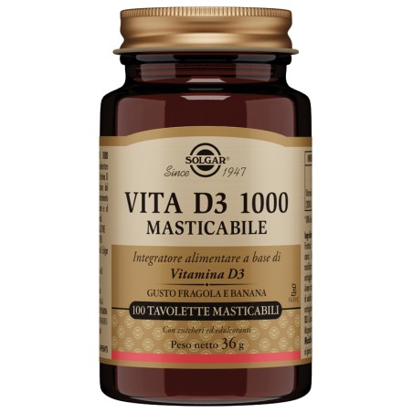 Solgar Vita D3 1000 100 Tavolette Masticabili Solgar Vita D3 1000 100 Tavolette Masticabili