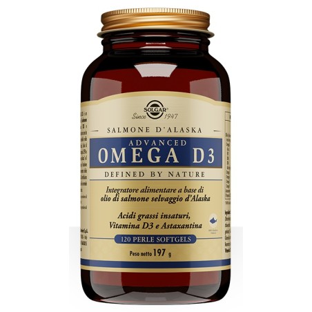 Solgar Advanced Omega D3 Integratore Omega-3 e Vitamina D3 120 perle Solgar Advanced Omega D3 Integratore Omega-3 e Vitamina D3 120 perle