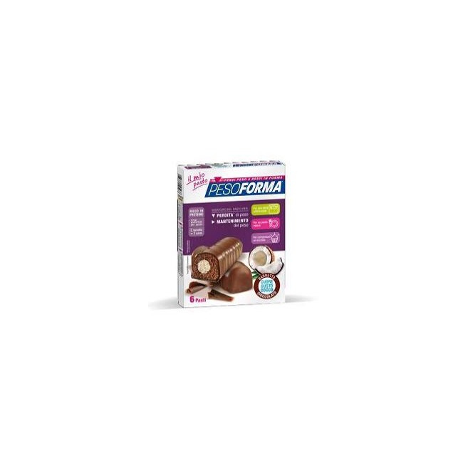 Pesoforma Barrette Cioccolato Cuore Cocco 6P 372G