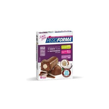 Pesoforma Barrette Cioccolato Cuore Cocco 6P 372G Pesoforma Barrette Cioccolato Cuore Cocco 6P 372G