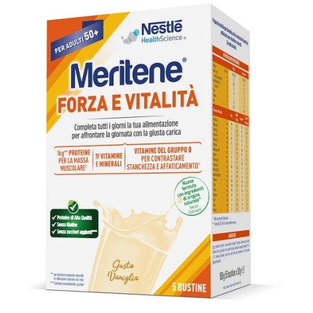 Nestlè Meritene Forza E Vitalita' Vaniglia 5 Bustine Da 30 G Nestlè Meritene Forza E Vitalita' Vaniglia 5 Bustine Da 30 G