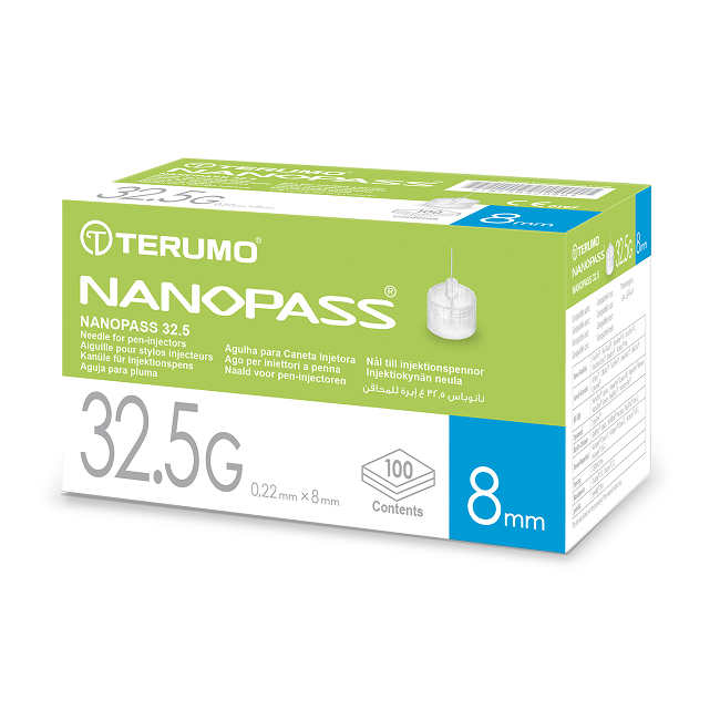 Ago per penna da insulina nanopass 32,5 gauge lunghezza 8 mm 100 pezzi Ago per penna da insulina nanopass 32,5 gauge lunghezza 8 mm 100 pezzi