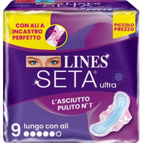Fater Lines Seta Ultra Assorbenti Lungo Ali Dwct 9 Pezzi