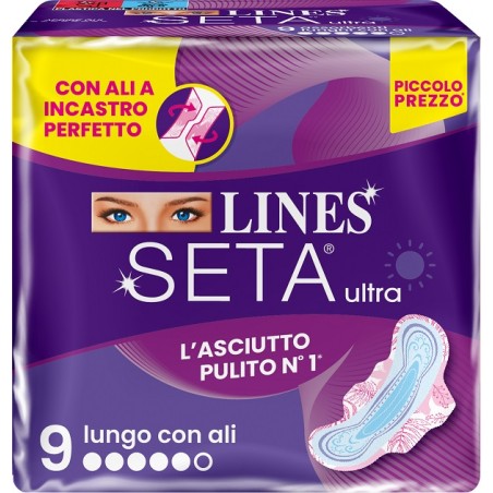 Fater Lines Seta Ultra Assorbenti Lungo Ali Dwct 9 Pezzi