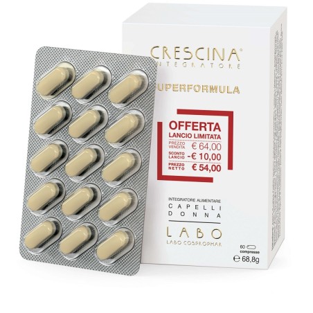 Labo Crescina Integratore Ri-crescita Superformula Donna 60 Compresse 60 G Labo Crescina Integratore Ri-crescita Superformula Donna 60 Compresse 60 G