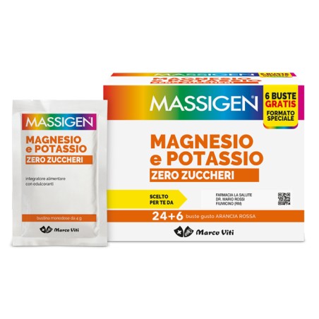 Marco Viti Massigen Magnesio Potassio Zero Zucchero 24 Bustine + 6 Bustine Marco Viti Massigen Magnesio Potassio Zero Zucchero 24 Bustine + 6 Bustine
