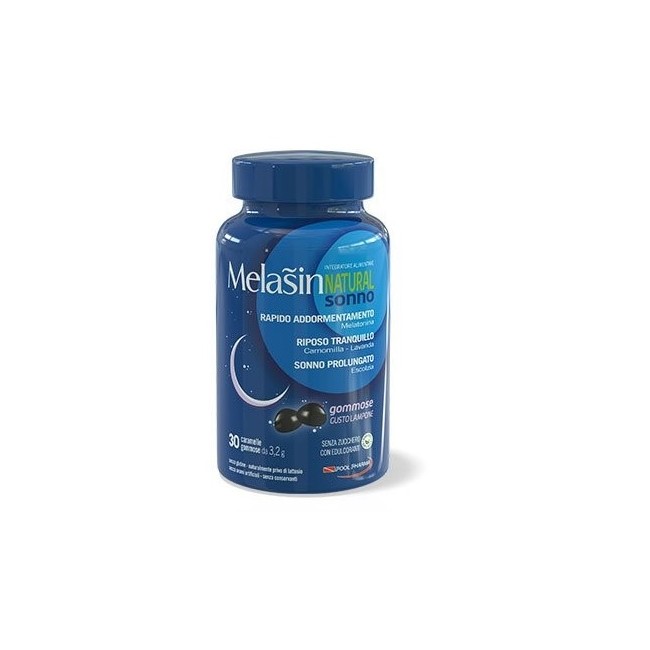 Pool Pharma Melasin Natural Sonno 1mg 30 Caramelle Gommose Gusto Lampone Pool Pharma Melasin Natural Sonno 1mg 30 Caramelle Gommose Gusto Lampone