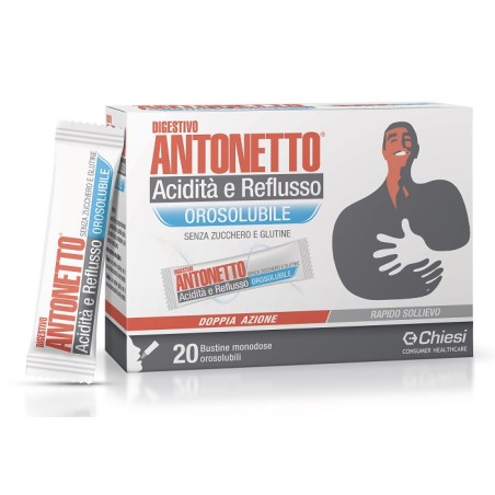 Chiesi Farmaceutici Digestivo Antonetto Acidita' E Reflusso Orosolubile 20 Bustine Chiesi Farmaceutici Digestivo Antonetto Acidita' E Reflusso Orosolubile 20 Bustine