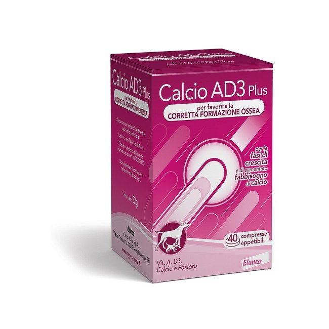 Elanco Calcio Ad3 Plus 40 Compresse Appetibili