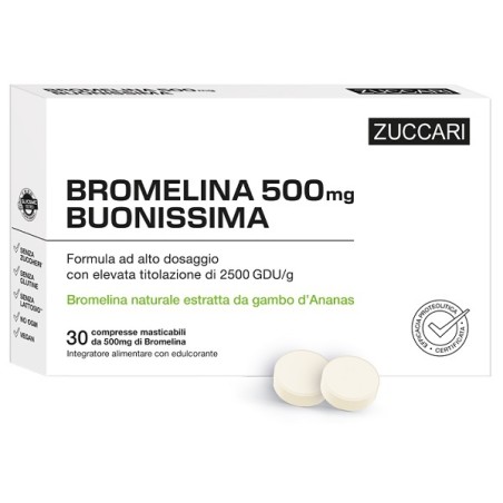 Zuccari Bromelina 500 Buonissima 30 Compresse Zuccari Bromelina 500 Buonissima 30 Compresse
