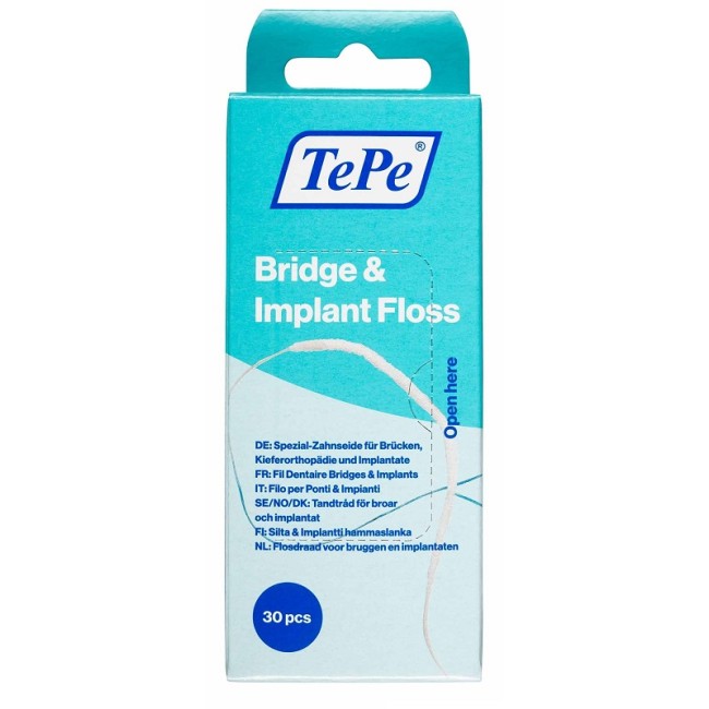 Tepe Filo Ponti & Impianti Tepe Bridge & Implant Floss 30 Pezzi Tepe Filo Ponti & Impianti Tepe Bridge & Implant Floss 30 Pezzi