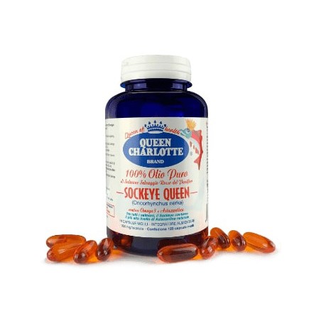 Queen Charlotte Olio Puro Salmone Selvaggio Rosso 120 Capsule