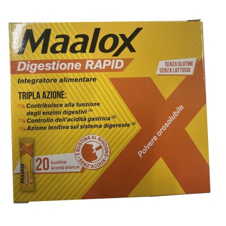 Maalox Digestione Rapid Integratore per digestione 20 bustine Maalox Digestione Rapid Integratore per digestione 20 bustine