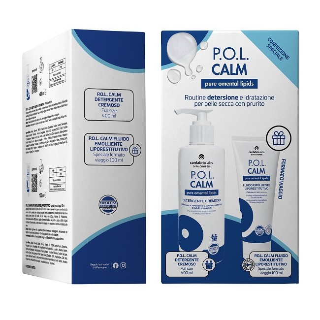 Difa Cooper Pol Calm Detergente Cremoso 400 Ml + Pol Calm Fluido Emolliente Liporestitutivo 100 Ml