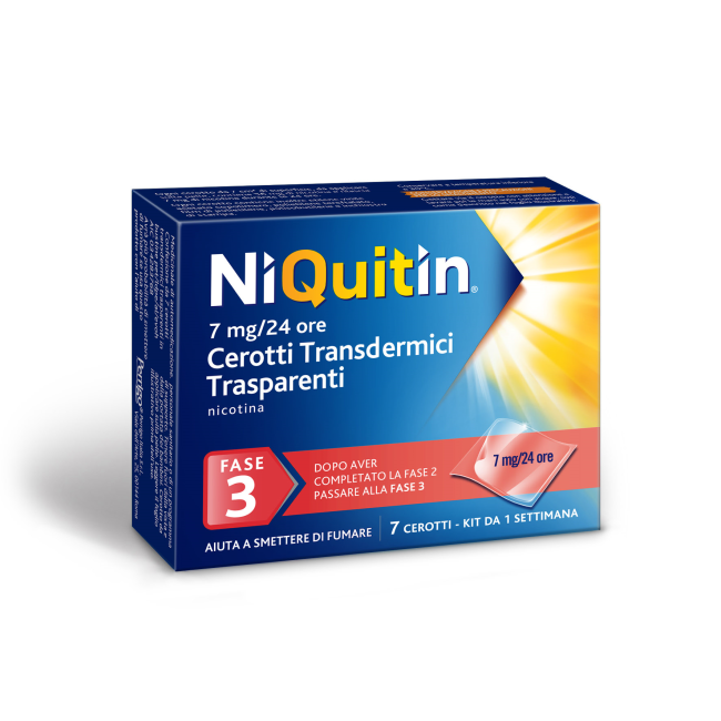 Perrigo Niquitin 7 Mg, 14 Mg, 21 Mg /24 Ore Cerotti Transdermici Trasparenti Nicotina