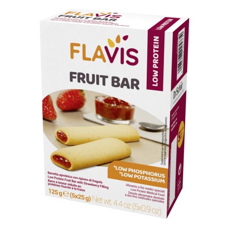 Flavis Fruit Bar Barretta Aproteica Con Ripieno Di Fragola 5 Pezzi Da 25 G Flavis Fruit Bar Barretta Aproteica Con Ripieno Di Fragola 5 Pezzi Da 25 G