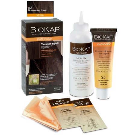 Bios Line Biokap Nutricolor 6,3 Biondo Oro Scuro Tinta Tubo + Flacone Bios Line Biokap Nutricolor 6,3 Biondo Oro Scuro Tinta Tubo + Flacone