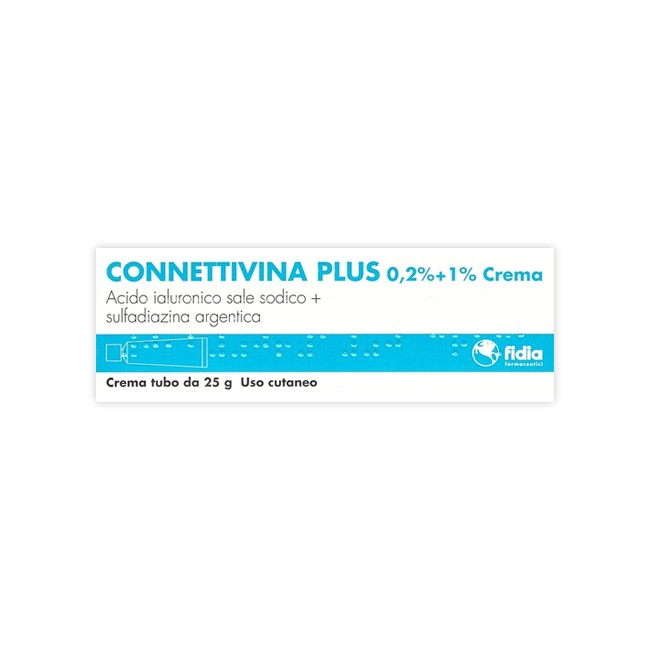 Connettivina Plus 2 mg/g + 10 mg/g Crema cicatrizzante e antibatterica per ustioni e lesioni cutanee Connettivina Plus 2 mg/g + 10 mg/g Crema cicatrizzante e antibatterica per ustioni e lesioni cutanee