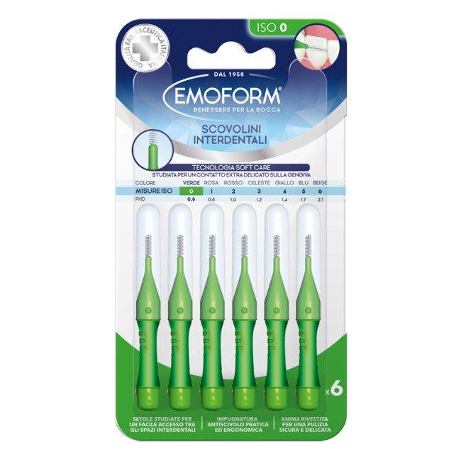 Polifarma Emoform Scovolino Iso 0 Verde 6 Pezzi Polifarma Emoform Scovolino Iso 0 Verde 6 Pezzi