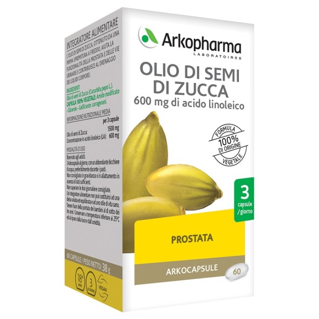 Arkopharma Arko Capsule Olio Semi Zucca 60 Capsule Arkopharma Arko Capsule Olio Semi Zucca 60 Capsule