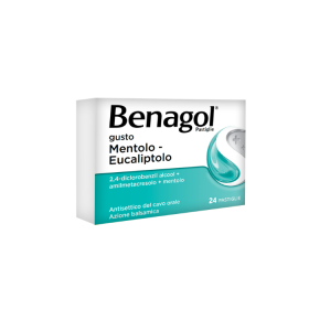 Reckitt Benckiser Benagol 1,2 Mg + 0,6 Mg + 8 Mg Pastiglie Gusto Mentolo-eucaliptolo 2,4-diclorobenzil Alcool + Amilmetacresolo