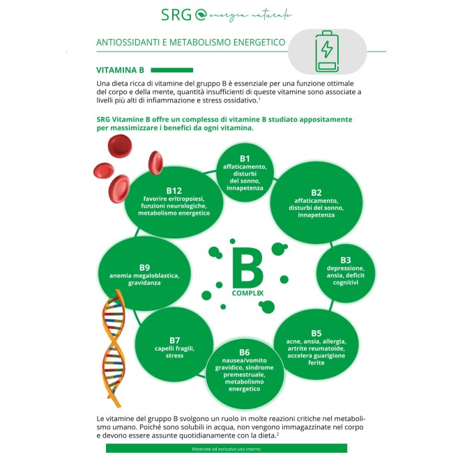 SRG Complesso B Integratore per energia e sistema immunitario 20 compresse
