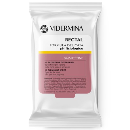 Vidermina Rectal Salviettine per igiene intima anale 15 pezzi Vidermina Rectal Salviettine per igiene intima anale 15 pezzi