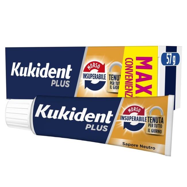 Kukident Plus Morso Insuperabile Crema adesiva per protesi a tenuta extra forte Kukident Plus Morso Insuperabile Crema adesiva per protesi a tenuta extra forte
