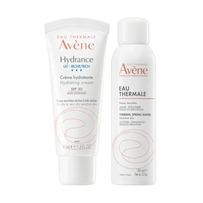 Avène Hydrance Crema Ricca UV + Acqua Termale 90 ml per pelle secca
