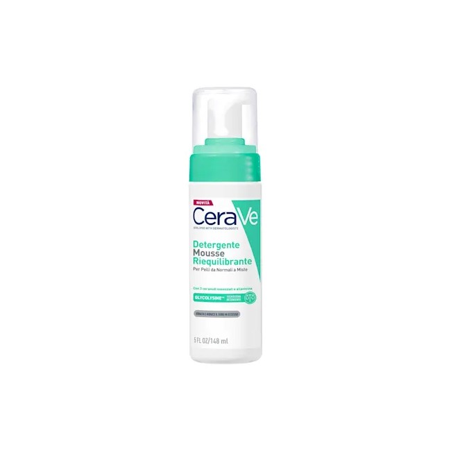 CeraVe Mousse detergente riequilibrante per pelle normale o mista 148 ml