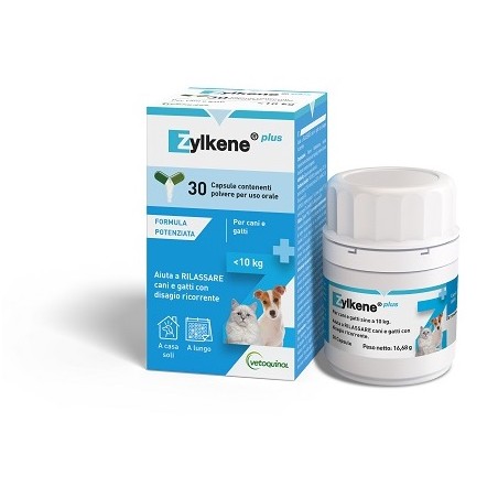 Vetoquinol Zylkene Plus Cani/gatti 10 Kg 30 Capsule Vetoquinol Zylkene Plus Cani/gatti 10 Kg 30 Capsule