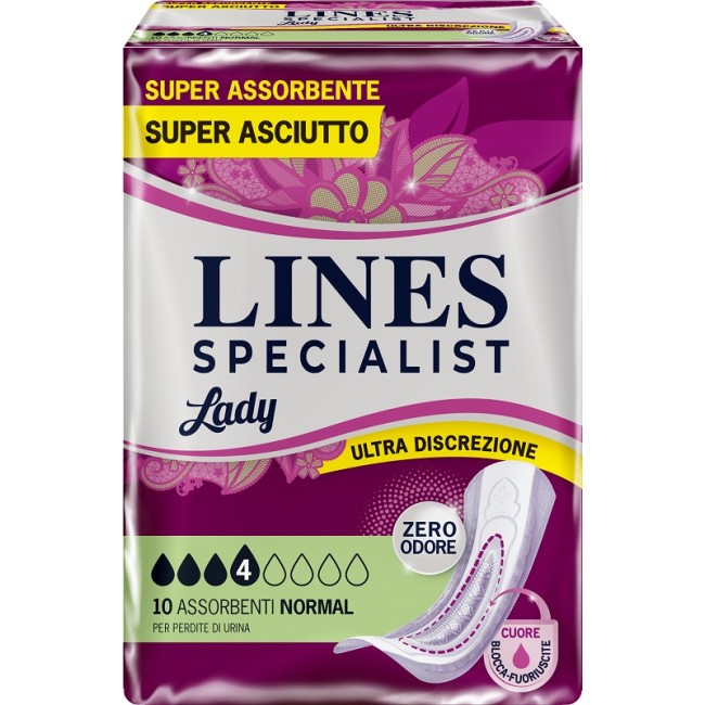 Fater Assorbenti Per Incontinenza Lines Specialist Lady Normal 10 Pezzi Fater Assorbenti Per Incontinenza Lines Specialist Lady Normal 10 Pezzi
