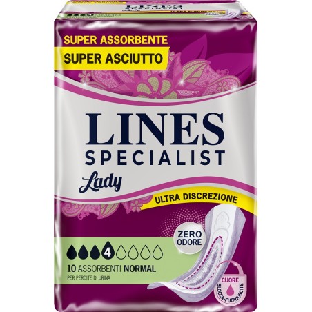 Fater Assorbenti Per Incontinenza Lines Specialist Lady Normal 10 Pezzi