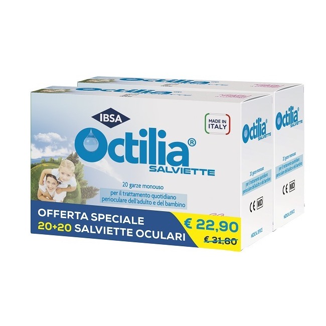 Octilia Salviette perioculari monouso bipack 40 garze