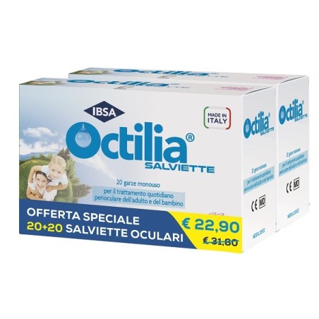 Octilia Salviette perioculari monouso bipack 40 garze Octilia Salviette perioculari monouso bipack 40 garze