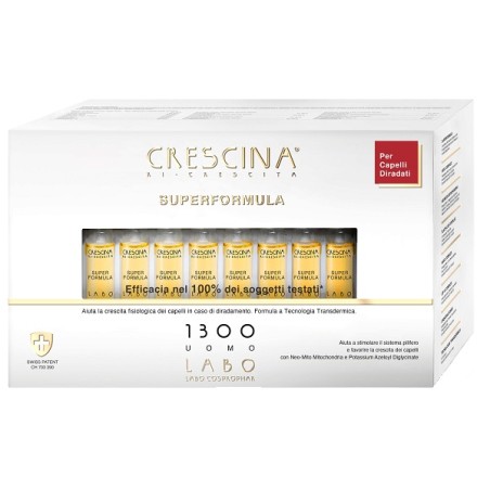 Labo Crescina Ri Crescita Super Formula 1300 Uomo 40 Fiale 3,5 Ml Labo Crescina Ri Crescita Super Formula 1300 Uomo 40 Fiale 3,5 Ml