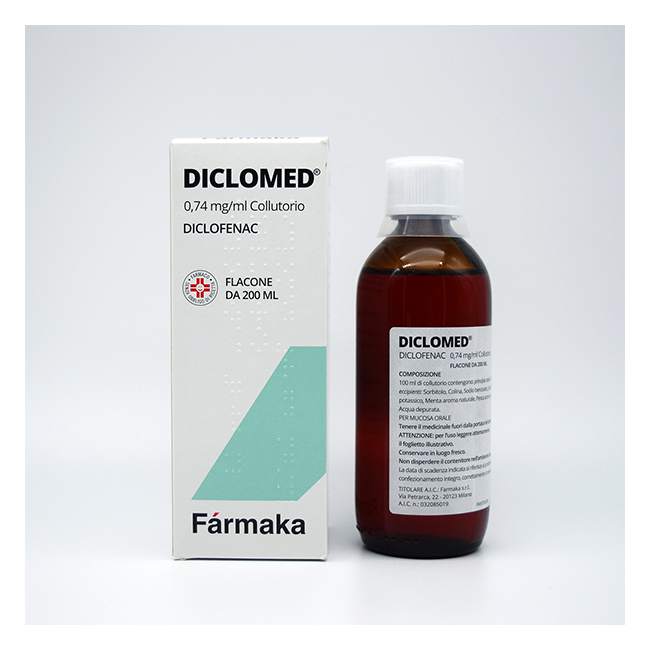 Farmaka Diclomed 0,74 Mg/ml Collutorio Diclofenac Farmaka Diclomed 0,74 Mg/ml Collutorio Diclofenac