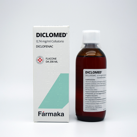 Farmaka Diclomed 0,74 Mg/ml Collutorio Diclofenac Farmaka Diclomed 0,74 Mg/ml Collutorio Diclofenac