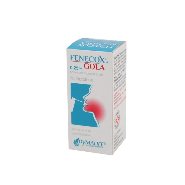Dymalife Pharmaceutical Fenecox Gola 2,5 Mg/ml Collutorio Fenecox Gola 2,5 Mg/ml Spray Per Mucosa Orale Dymalife Pharmaceutical Fenecox Gola 2,5 Mg/ml Collutorio Fenecox Gola 2,5 Mg/ml Spray Per Mucosa Orale