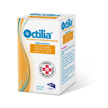 Ibsa Farmaceutici Octilia Allergia E Infiammazione 3 Mg/ml + 0,5 Mg/ml Collirio, Soluzione Feniramina Maleato + Tetrizolina Clor Ibsa Farmaceutici Octilia Allergia E Infiammazione 3 Mg/ml + 0,5 Mg/ml Collirio, Soluzione Feniramina Maleato + Tetrizolina Clor
