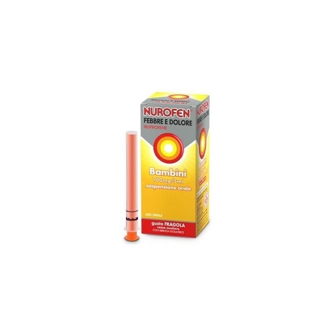Farmed Nurofen Febbre E Dolore 100mg/5ml Sospensione Orale Gusto Arancia/fragola Senza Zucchero Ibuprofene