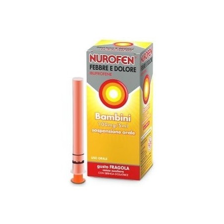 Farmed Nurofen Febbre E Dolore 100mg/5ml Sospensione Orale Gusto Arancia/fragola Senza Zucchero Ibuprofene Farmed Nurofen Febbre E Dolore 100mg/5ml Sospensione Orale Gusto Arancia/fragola Senza Zucchero Ibuprofene