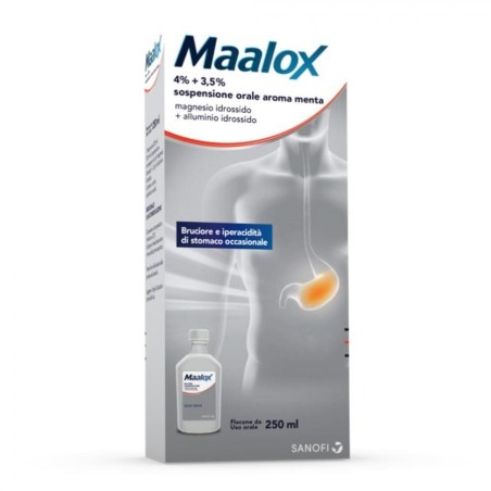 Farmed Maalox 4% + 3,5% Sospensione Orale Aroma Menta Magnesio Idrossido + Alluminio Idrossido Farmed Maalox 4% + 3,5% Sospensione Orale Aroma Menta Magnesio Idrossido + Alluminio Idrossido