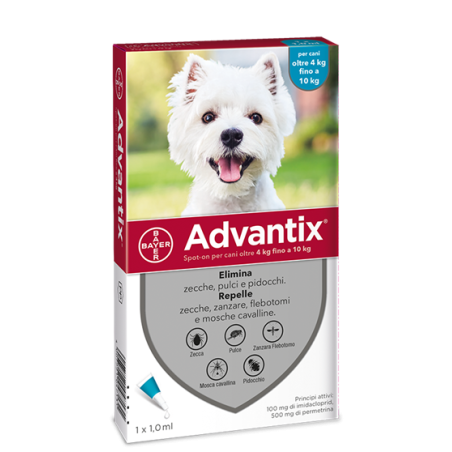 Elanco Advantix Spot-on Per Cani Oltre 4 Kg Fino A 10 Kg