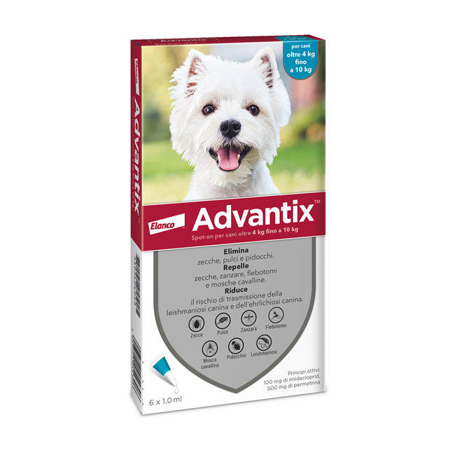 Elanco Advantix Spot-on Per Cani Oltre 4 Kg Fino A 10 Kg