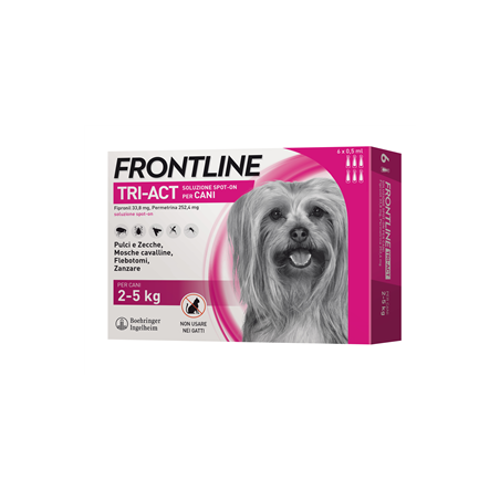 Boehringer Ingelheim Frontline Tri-act Soluzione Spot-on Per Cani Di 2-5 Kg Boehringer Ingelheim Frontline Tri-act Soluzione Spot-on Per Cani Di 2-5 Kg