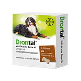 Vetoquinol Drontal Multi Aroma Carne Xl 525/504/175 Mg Compresse Per Cani